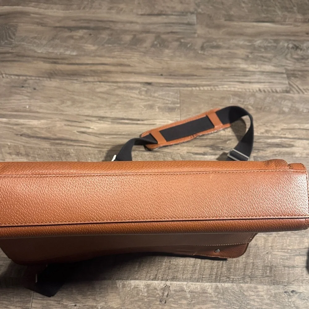 Jack Spade Cognac Brown Leather Men's Bag with Adjustable Strap